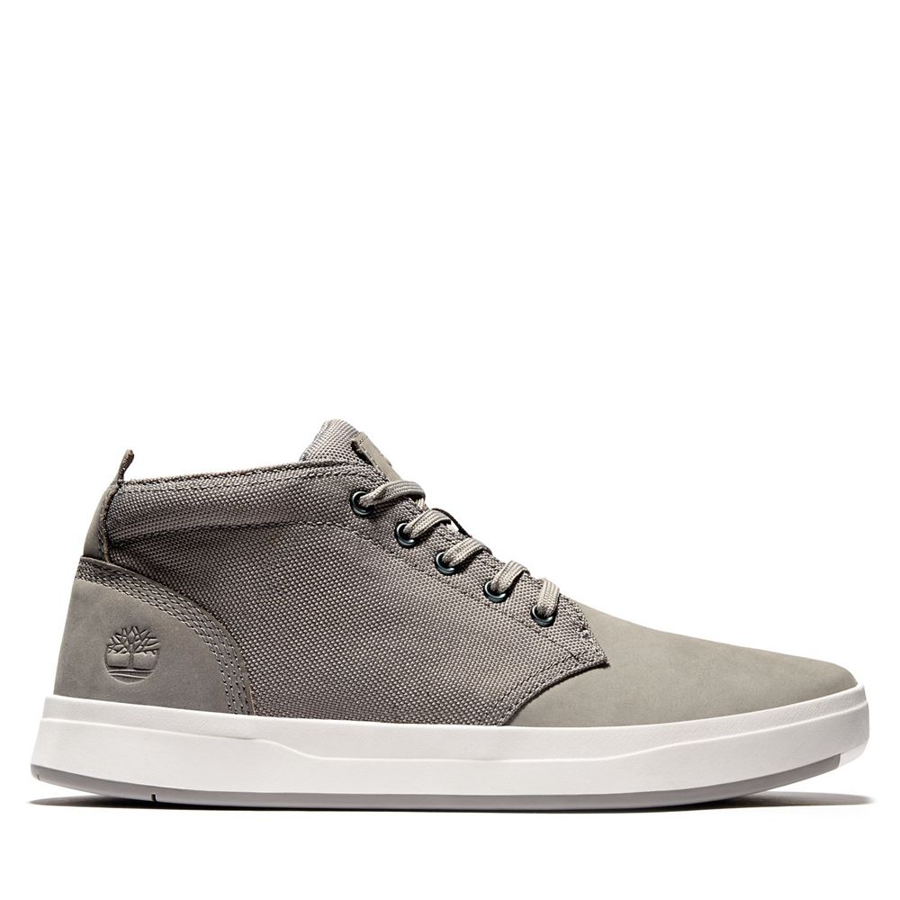 Timberland Mens Chukka Boots Davis Square Mixed-Media - Grey - India EH3697582